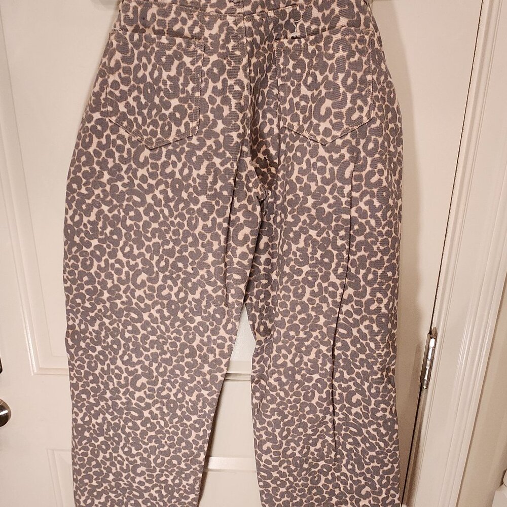 wild fable Beige and Gray Leopard Print Wide Leg Jeans